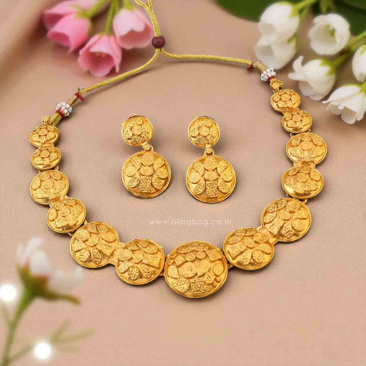 Golden Rajiya Antique Jewellery Set - New Arrival