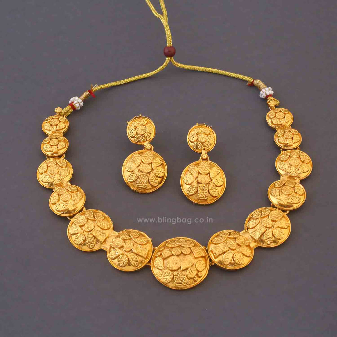 Golden Rajiya Antique Jewellery Set - New Arrival