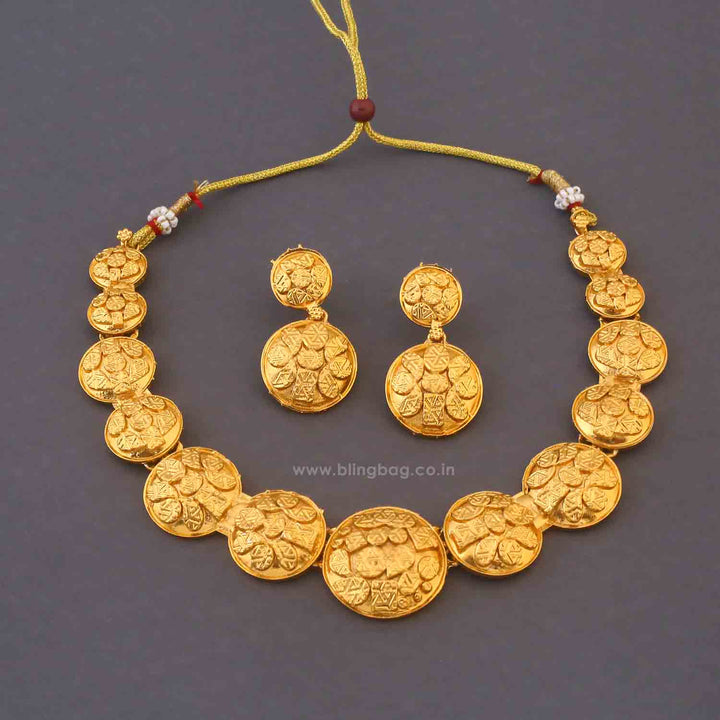 Golden Rajiya Antique Jewellery Set - New Arrival
