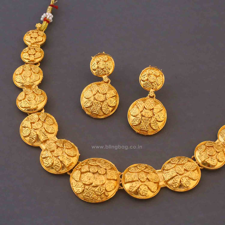 Golden Rajiya Antique Jewellery Set - New Arrival