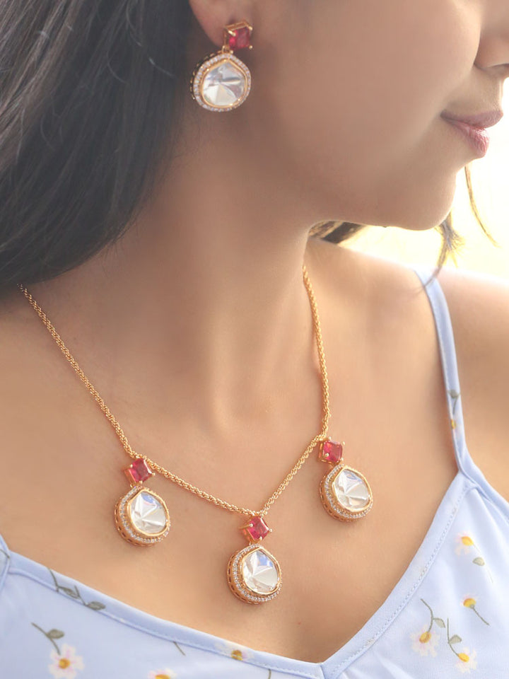 Golden Rani Azizah Zirconia Jewellery Set - EOSS