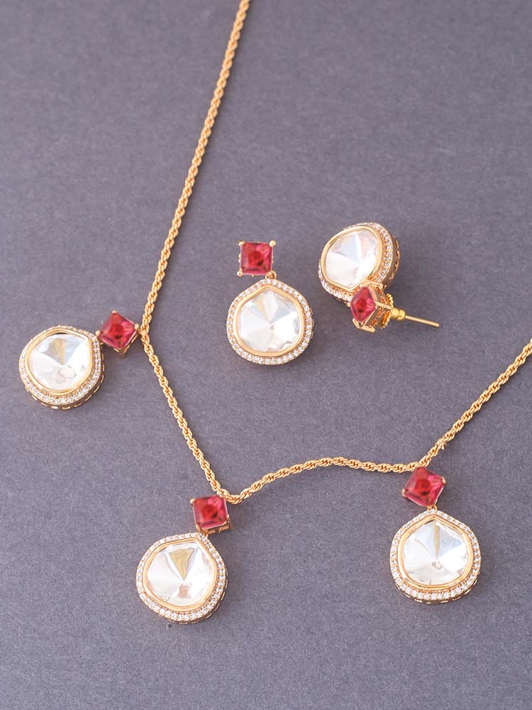 Golden Rani Azizah Zirconia Jewellery Set - EOSS