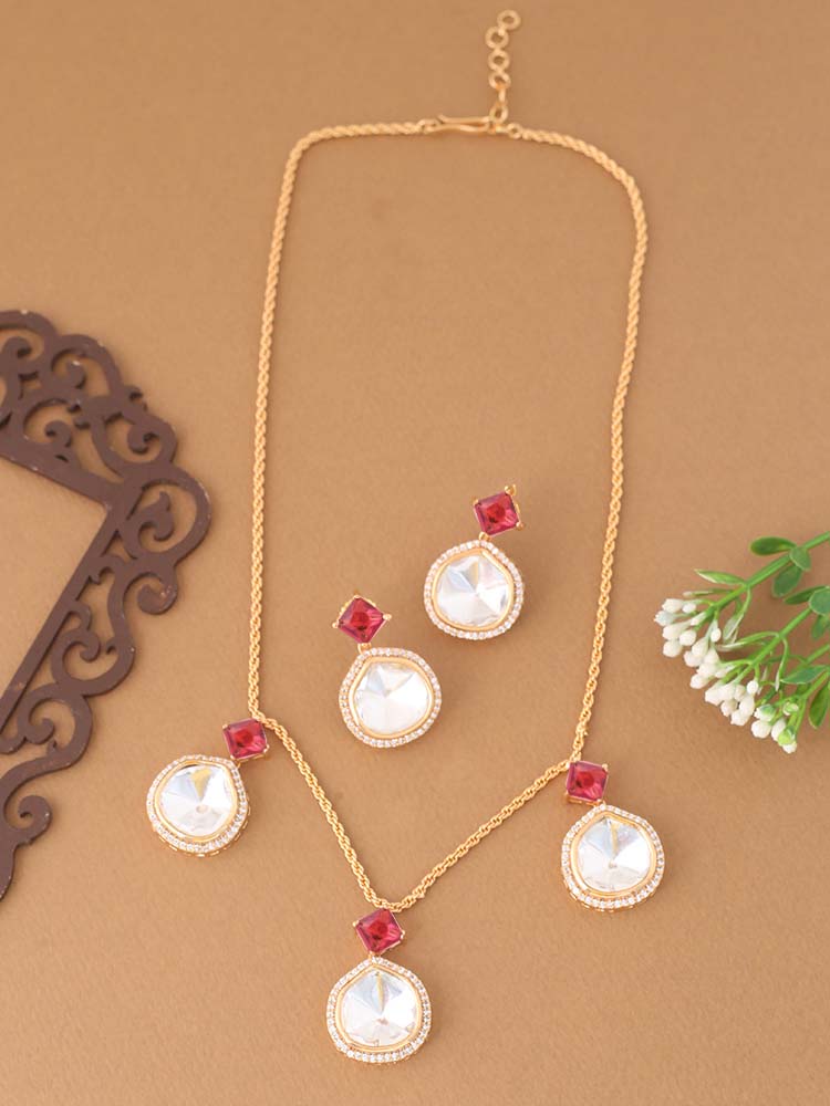 Golden Rani Azizah Zirconia Jewellery Set - EOSS