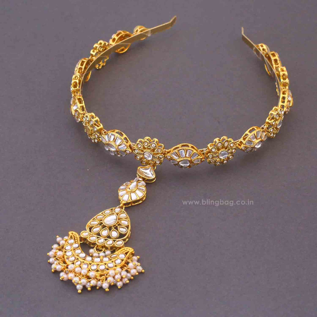 Golden Ranijaa Hairband With Tikka