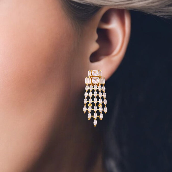 Golden Rayner Zirconia Danglers