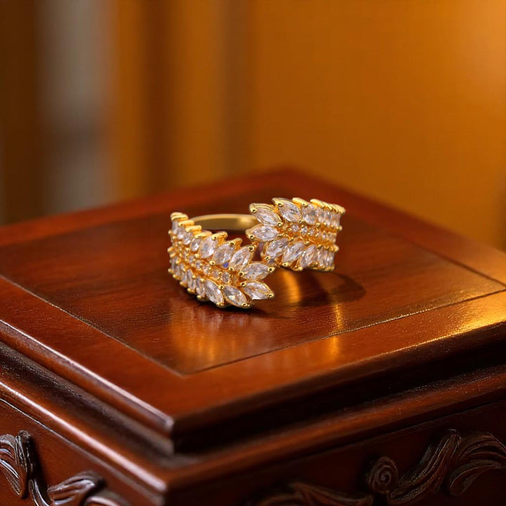 Golden Rea Zirconia Ring