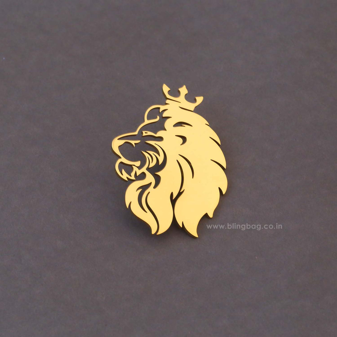 Golden Regal Lion Brooch