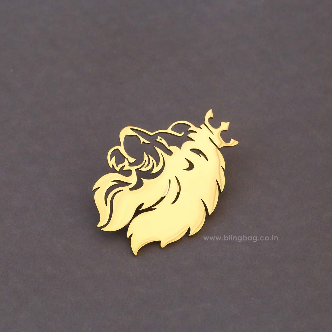 Golden Regal Lion Brooch
