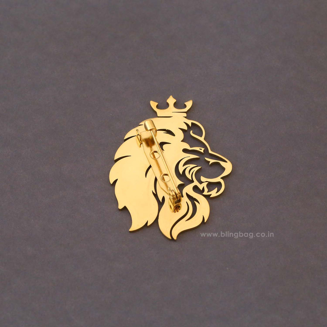 Golden Regal Lion Brooch