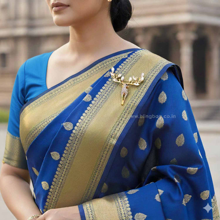 Golden Reindeer Brooch