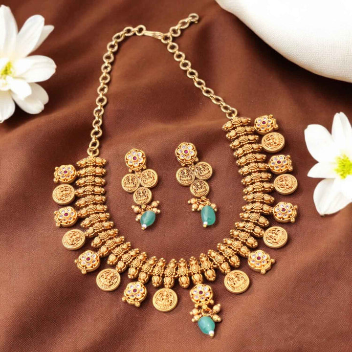 Golden Riddhimaa Temple Jewellery Set- New Arrival