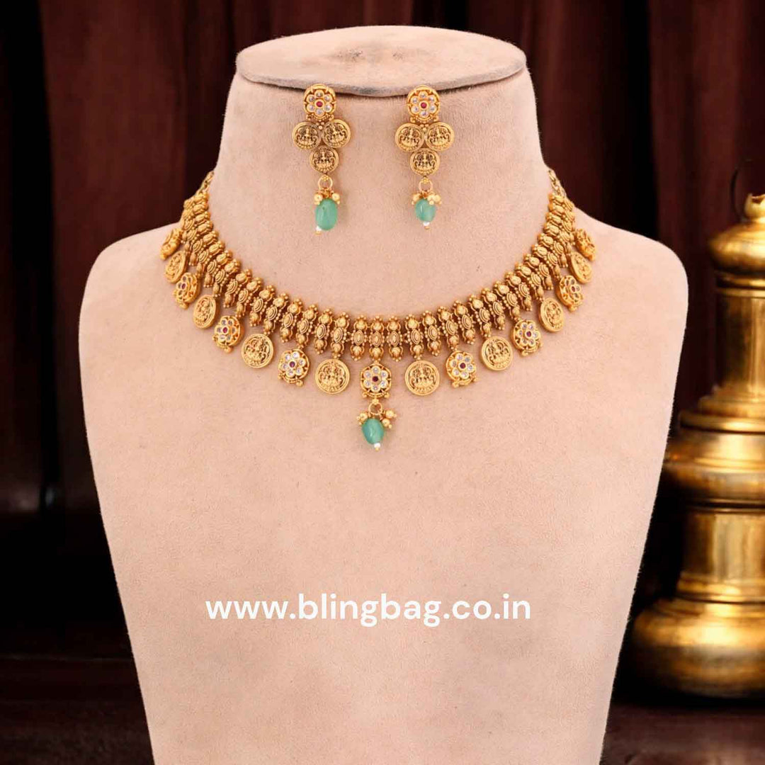 Golden Riddhimaa Temple Jewellery Set- New Arrival