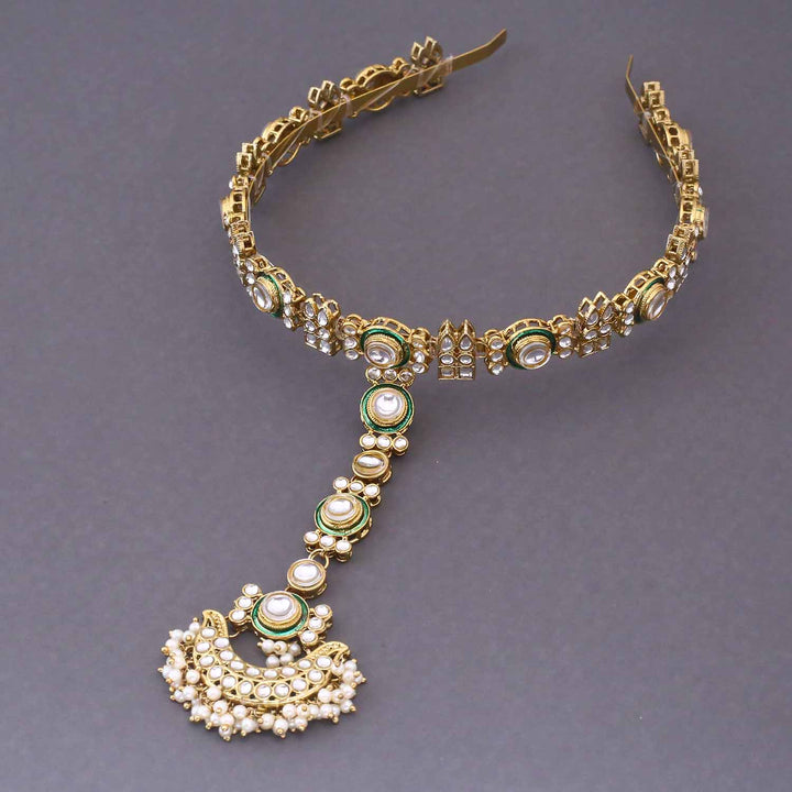 Golden Rityaani Hairband With Tikka