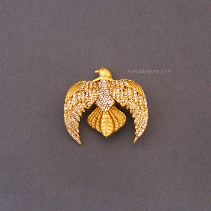 Golden Royal Eagle Crest Brooch