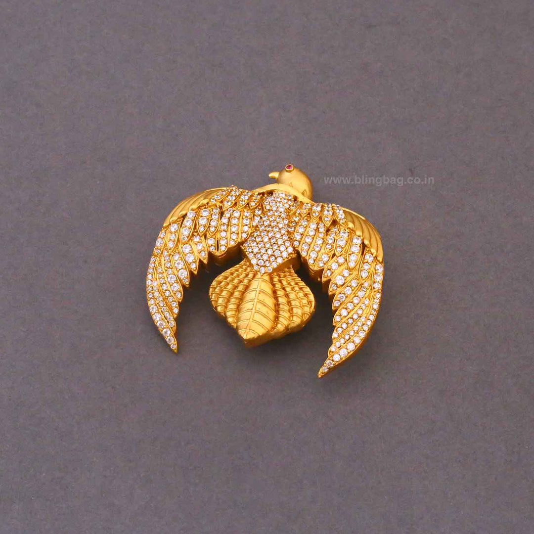 Golden Royal Eagle Crest Brooch