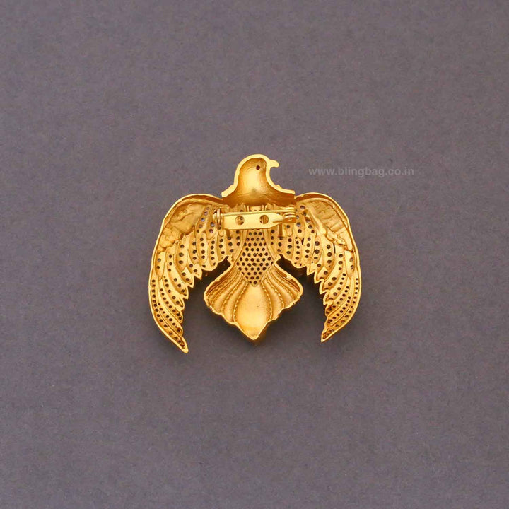 Golden Royal Eagle Crest Brooch