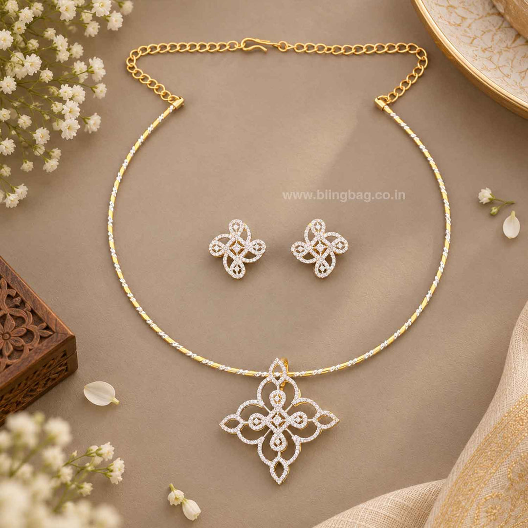 Golden Ruhi Pendant Set