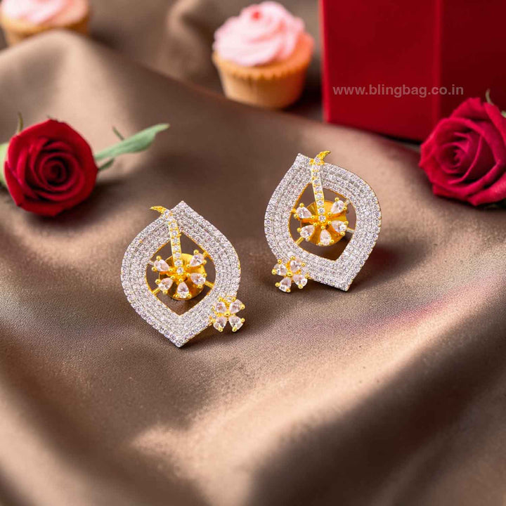 Golden Ruie Zirconia Studs