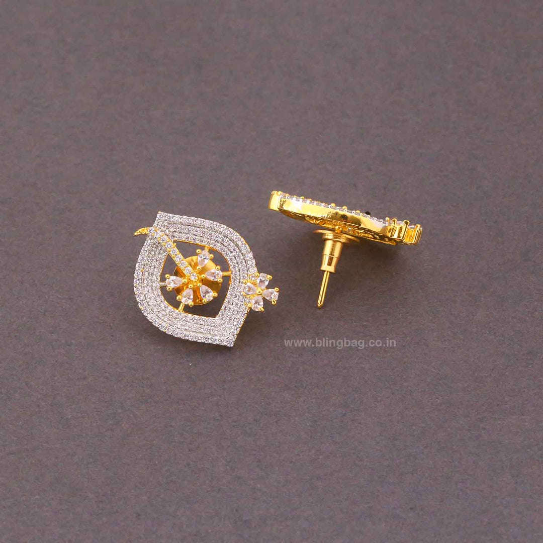 Golden Ruie Zirconia Studs