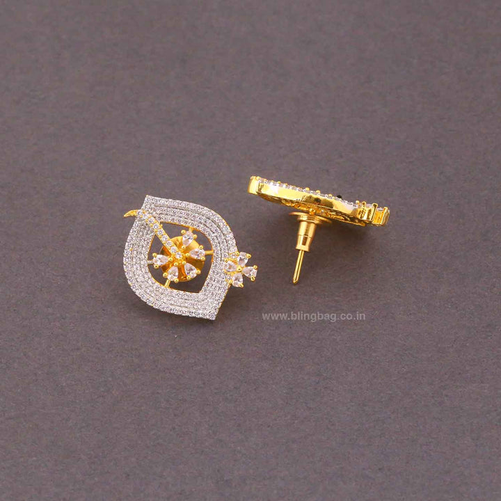 Golden Ruie Zirconia Studs