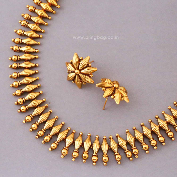 Golden Rupali Antique Jewellery Set- New Arrival