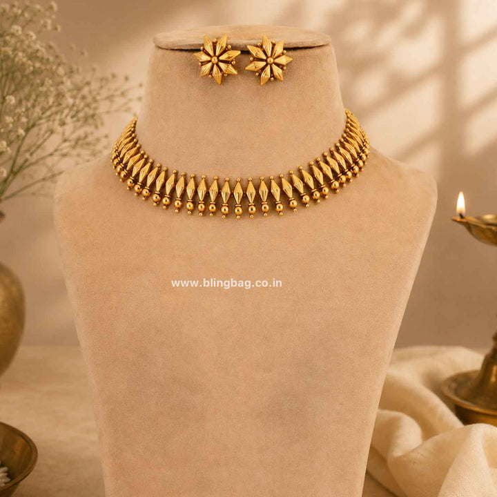 Golden Rupali Antique Jewellery Set- New Arrival