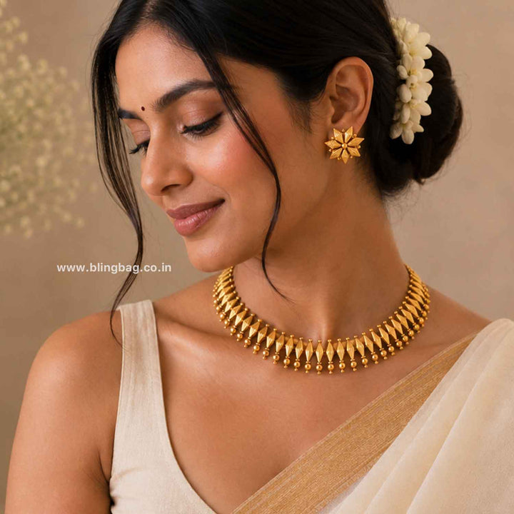Golden Rupali Antique Jewellery Set- New Arrival