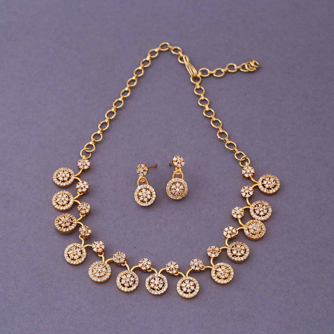 Golden Rushri Antique Jewellery Set- New Arrival
