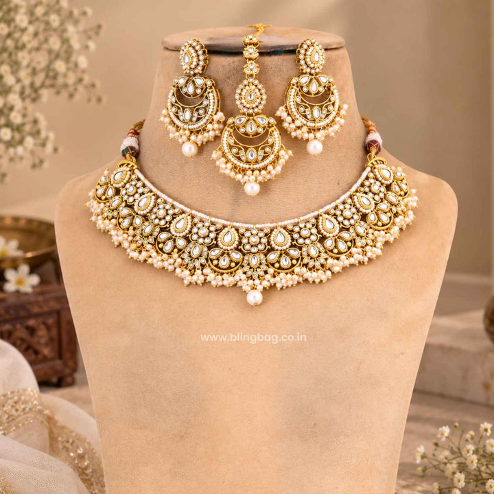 Ivory Ruvika Kundan Jewellery Set - New Arrival