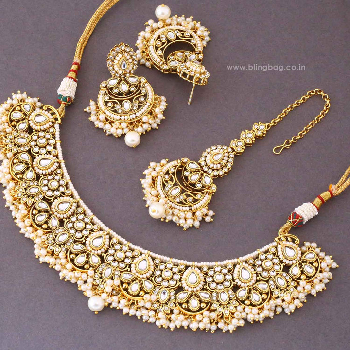 Ivory Ruvika Kundan Jewellery Set - New Arrival