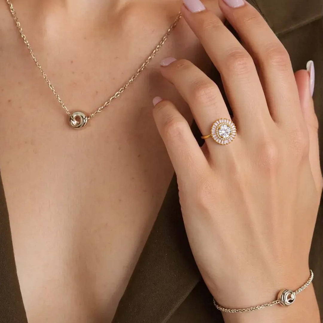 Golden Rya Zirconia Ring