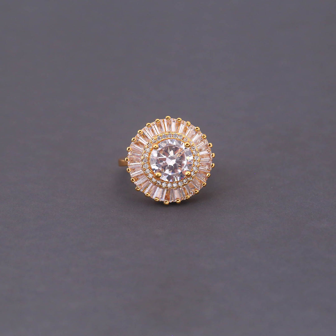 Golden Rya Zirconia Ring