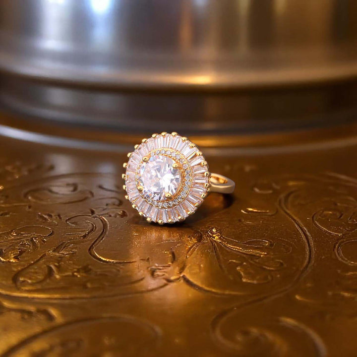 Golden Rya Zirconia Ring