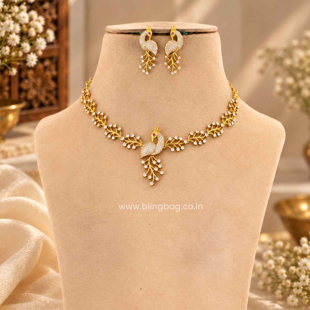 Golden Saffron Antique Jewellery Set- New Arrival