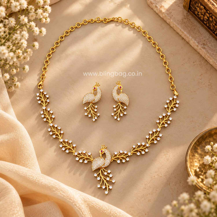 Golden Saffron Antique Jewellery Set- New Arrival