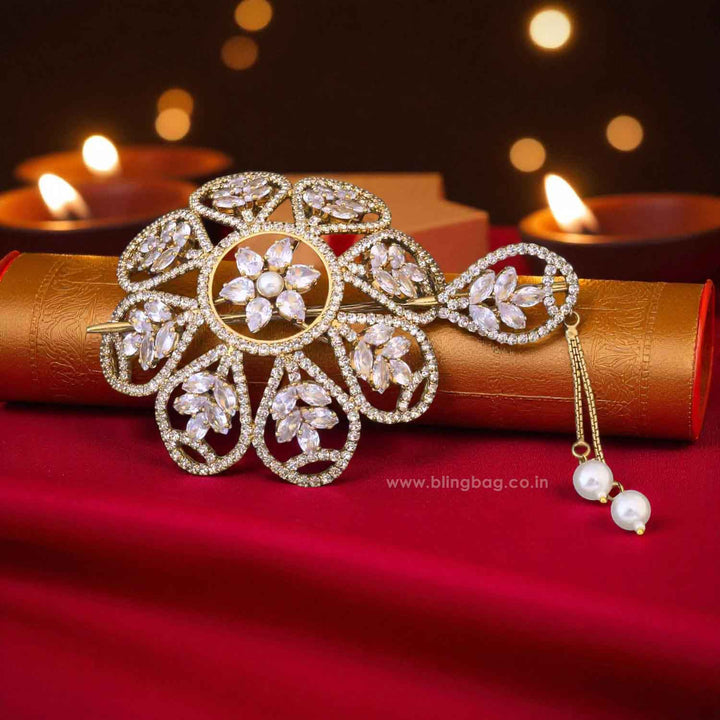 Golden Sahithi Zirconia Small Hair Bun Cage