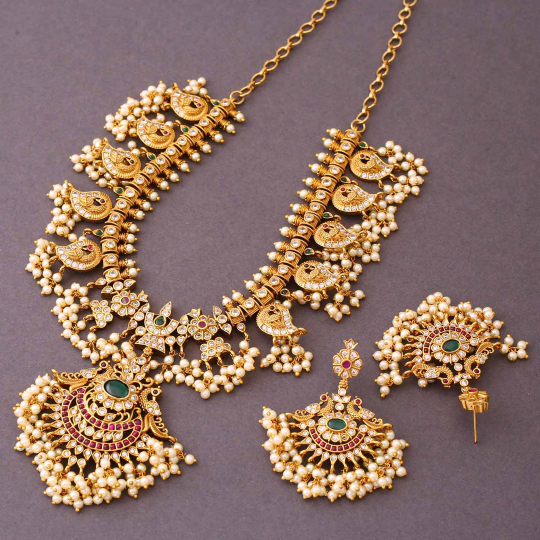 Golden Sahya Antique Jewellery Set - New Arrival