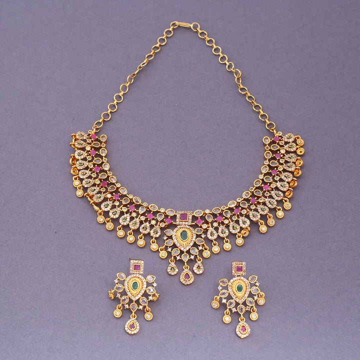 Golden Saisha Antique Jewellery Set - New Arrival