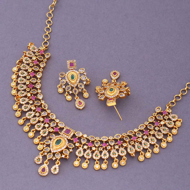 Golden Saisha Antique Jewellery Set - New Arrival