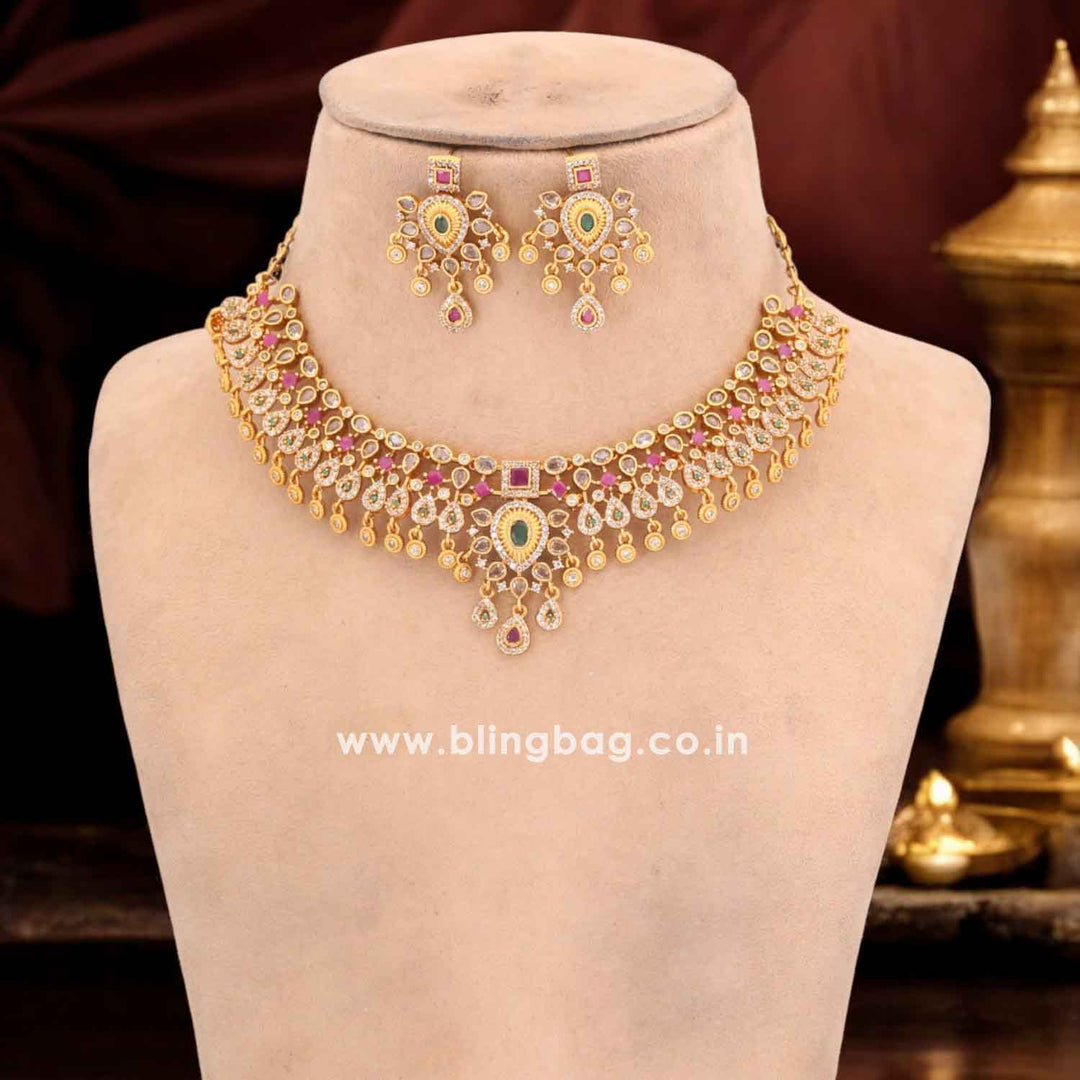 Golden Saisha Antique Jewellery Set - New Arrival