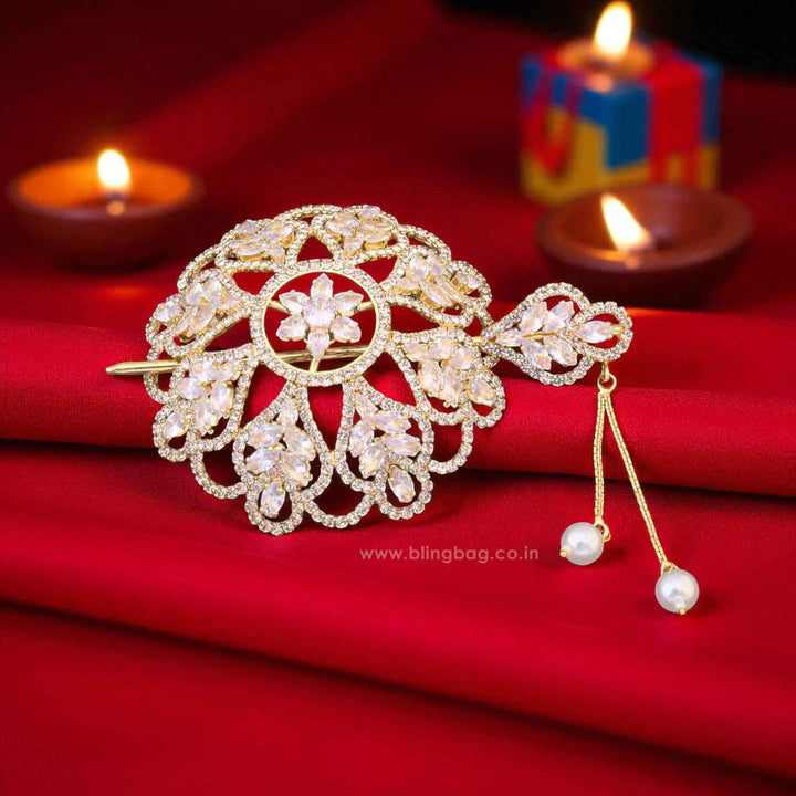 Golden Saiya Zirconia Small Hair Bun Cage