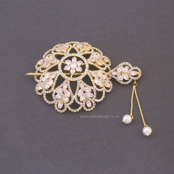 Golden Saiya Zirconia Small Hair Bun Cage