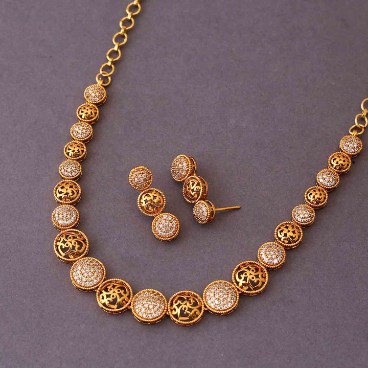 Golden Samrudhi Antique Jewellery Set- New Arrival