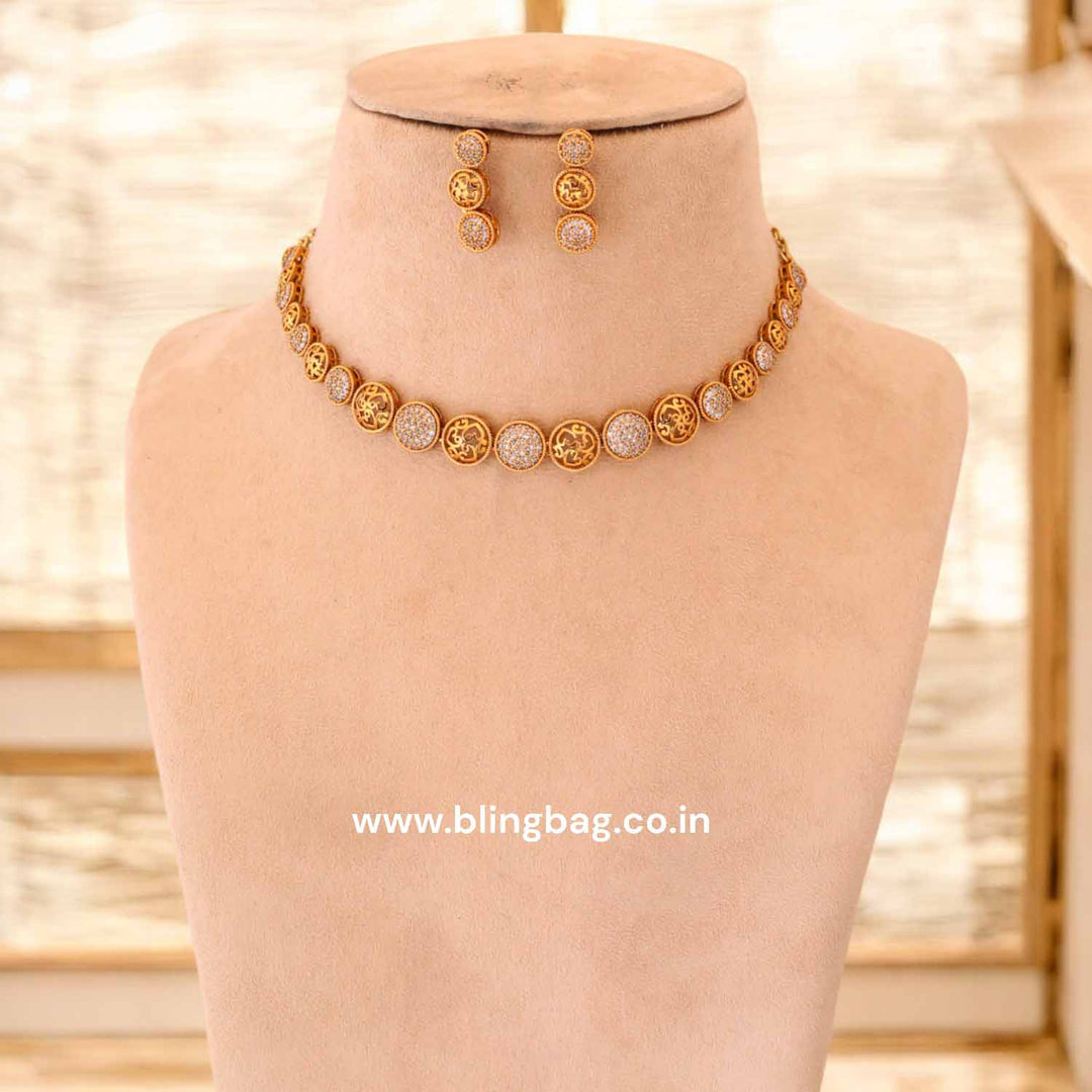 Golden Samrudhi Antique Jewellery Set- New Arrival