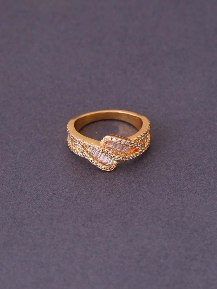 Golden Sangeeta Zirconia Ring