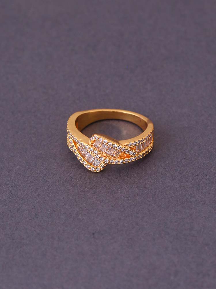 Golden Sangeeta Zirconia Ring
