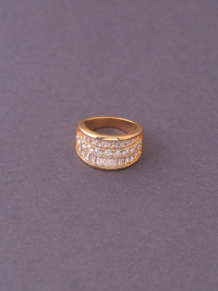 Golden Sangram Zirconia Ring