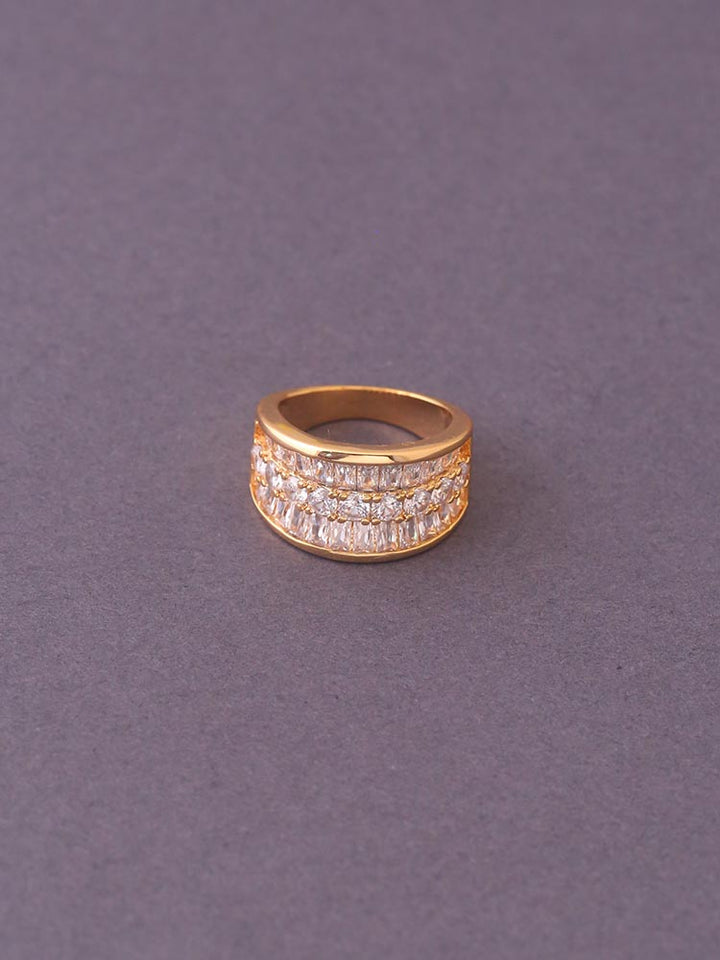 Golden Sangram Zirconia Ring