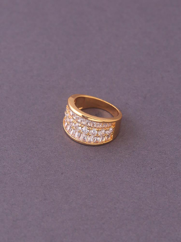 Golden Sangram Zirconia Ring