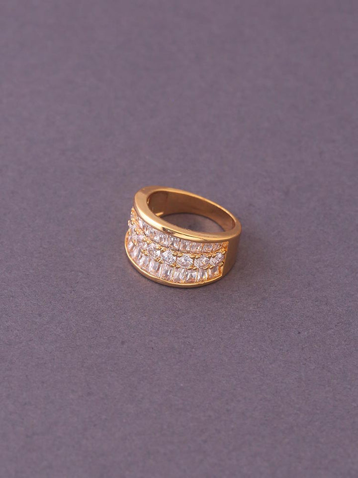 Golden Sangram Zirconia Ring